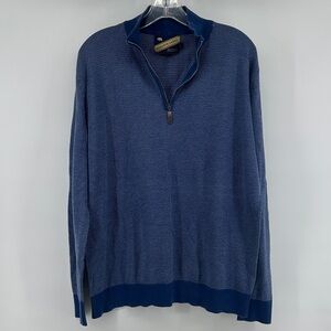 Onward Reserve Reserve Label Blue Zip-Up Cotton Cashmere Sweater Men’s sz Large